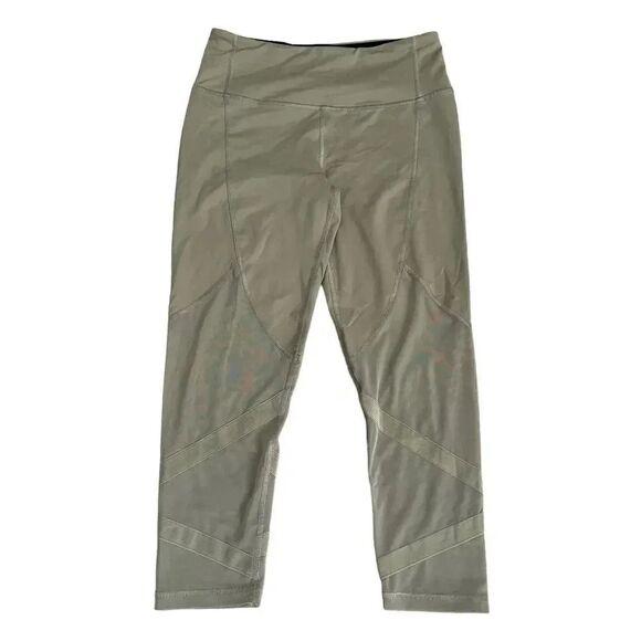 Victoria Secret Sport  Mid-Rise Olive Green Mesh Athletic Running Leggings SZ S - Picture 1 of 11